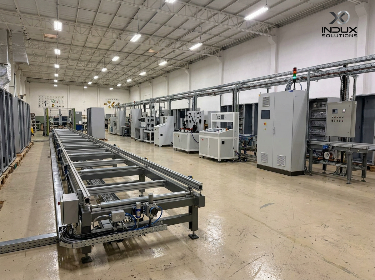 Multi-cabinet power distribution system with MCC and VFD panels